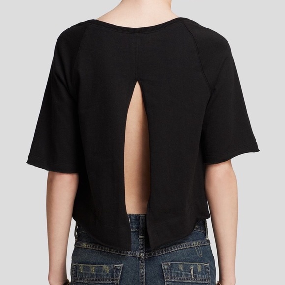 Free People We The Free Take Me Back Split Back Rolled Trim Cropped Top Size XS - Picture 2 of 10